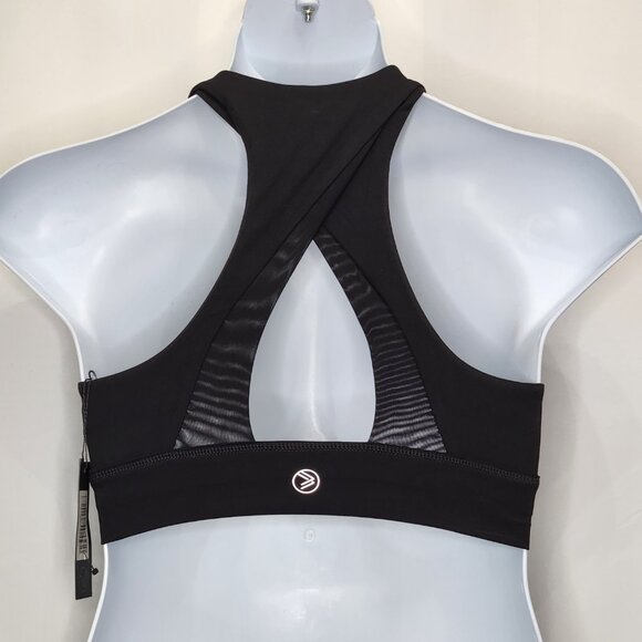 NEW Savvi Fit Prism Sports Bra Womens Large L Black Racerback Athletic Gym UU02X - Picture 3 of 7